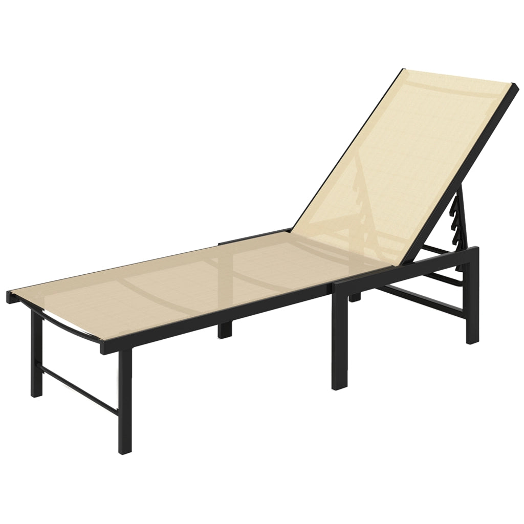 Poltrona Reclinabile da Giardino con Schienale Regolabile ¨C zephmum ¨C Caqui 166x60x84 cm
