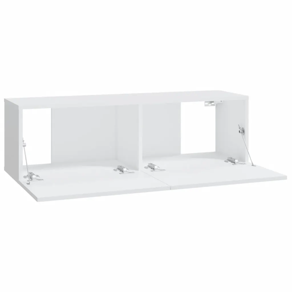 Mobili TV da Parete 2 pz Bianchi 100x30x30 cm Legno Multistrato 804544