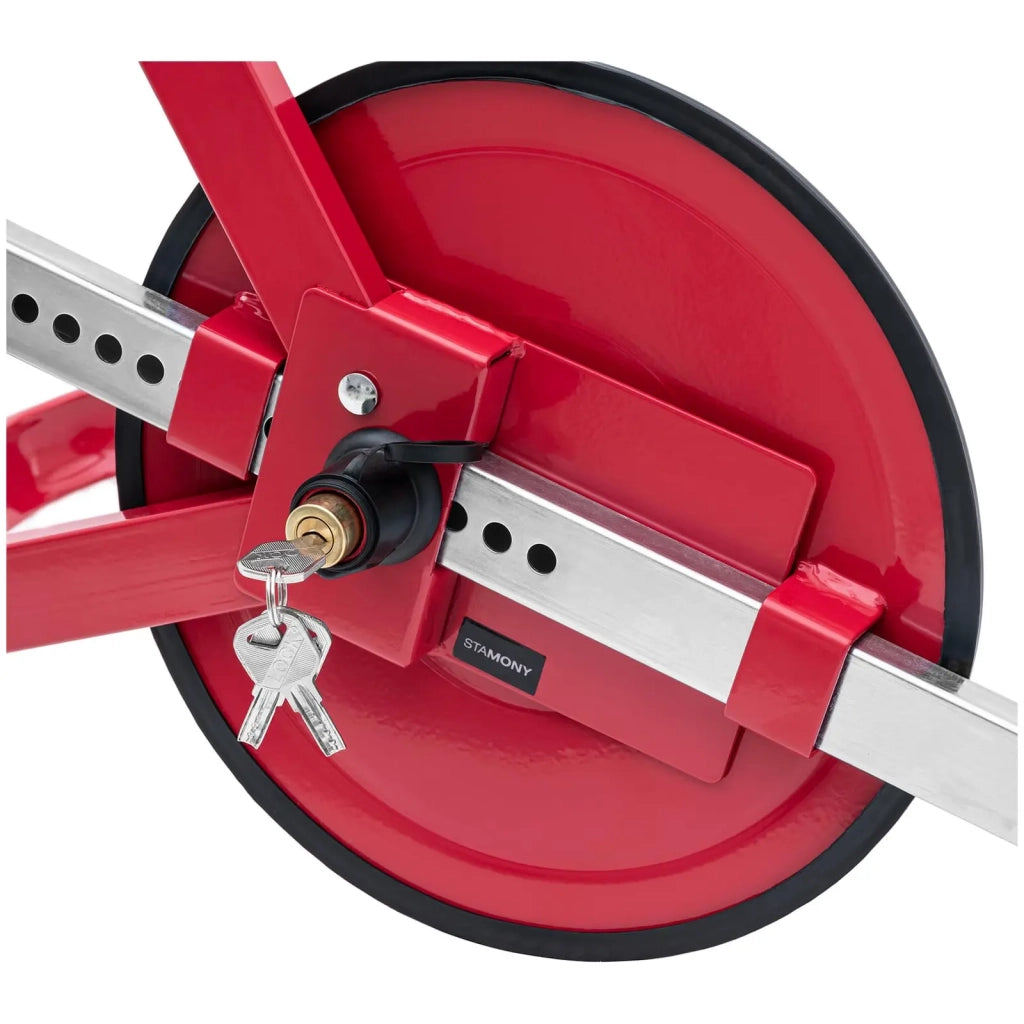 Morsetto universale per ruote tonde per auto larghezza massima pneumatico 19,5 cm / 13-15" acciaio rosso 14_0009892