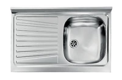 CM 031031DCSSX Serie IX Mondial Lavello da incasso 1 Vasca Acciaio Inox Prelucidato Gocciolatoio Sinistra 80x50 cm