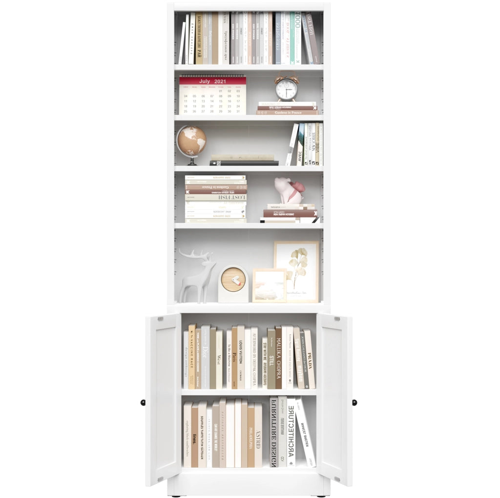 LIBRERIA CON PORTA E RIPIANI REGOLABILI 180,34 x 60 x 23,4 cm METALLO BIANCO