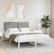 Letto con Testiera Rivestita Grigio chiaro 140 x 190 cm 878058