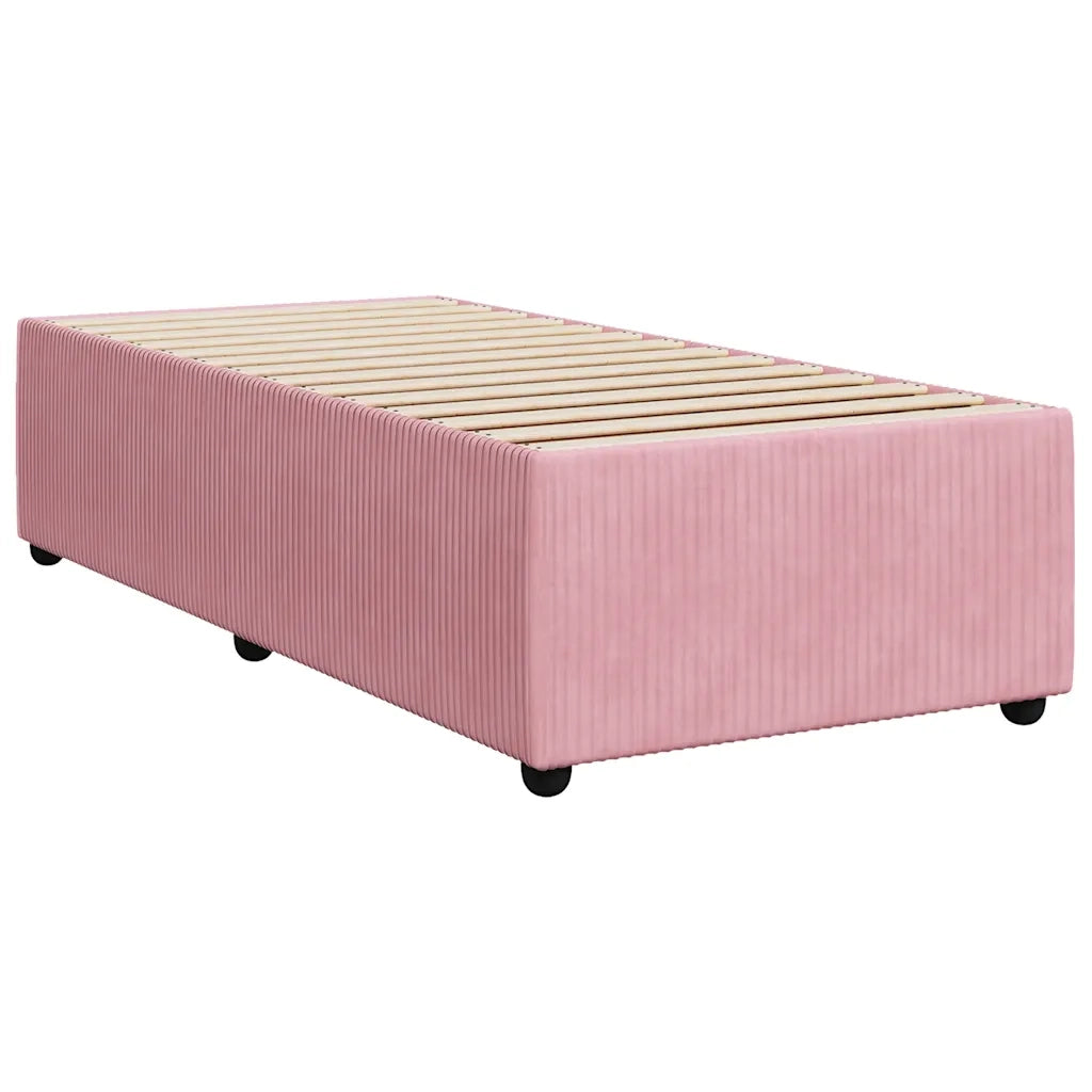 Giroletto a Molle con Materasso Rosa 90x190 cm in Velluto