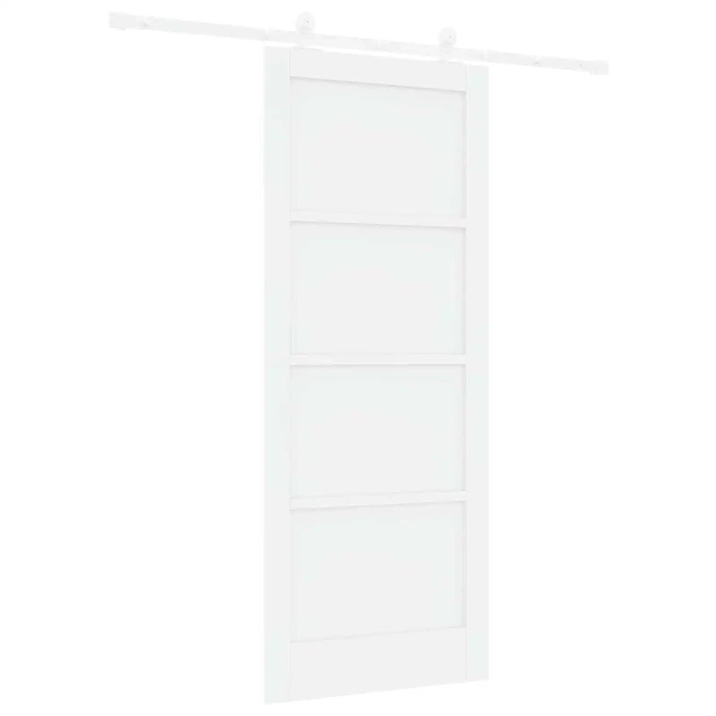 Porta scorrevole Bianco 83 x 202 cm Legno Massello di Pino