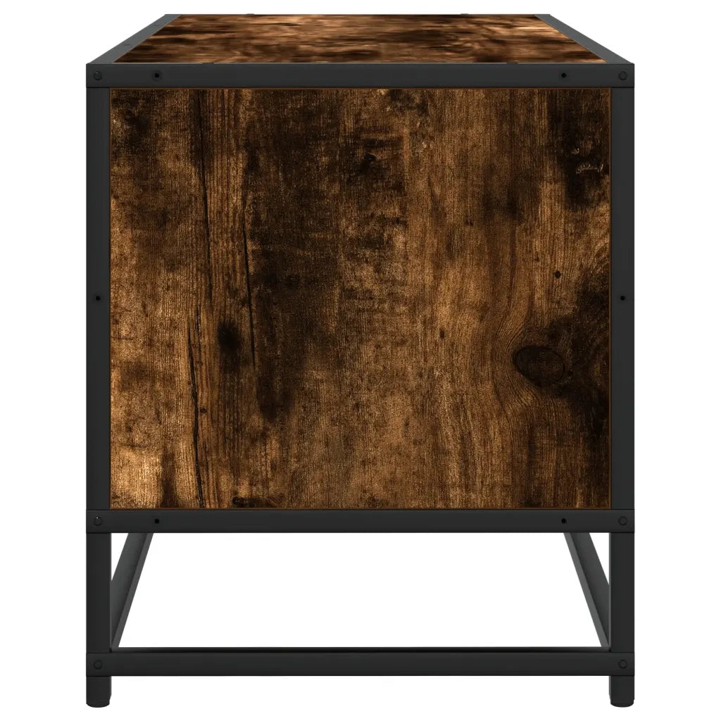 Mobile TV-Credenza per TV-Console TV Rovere Fumo 80x34,5x40 cm Legno Multistrato e Metallo 876664