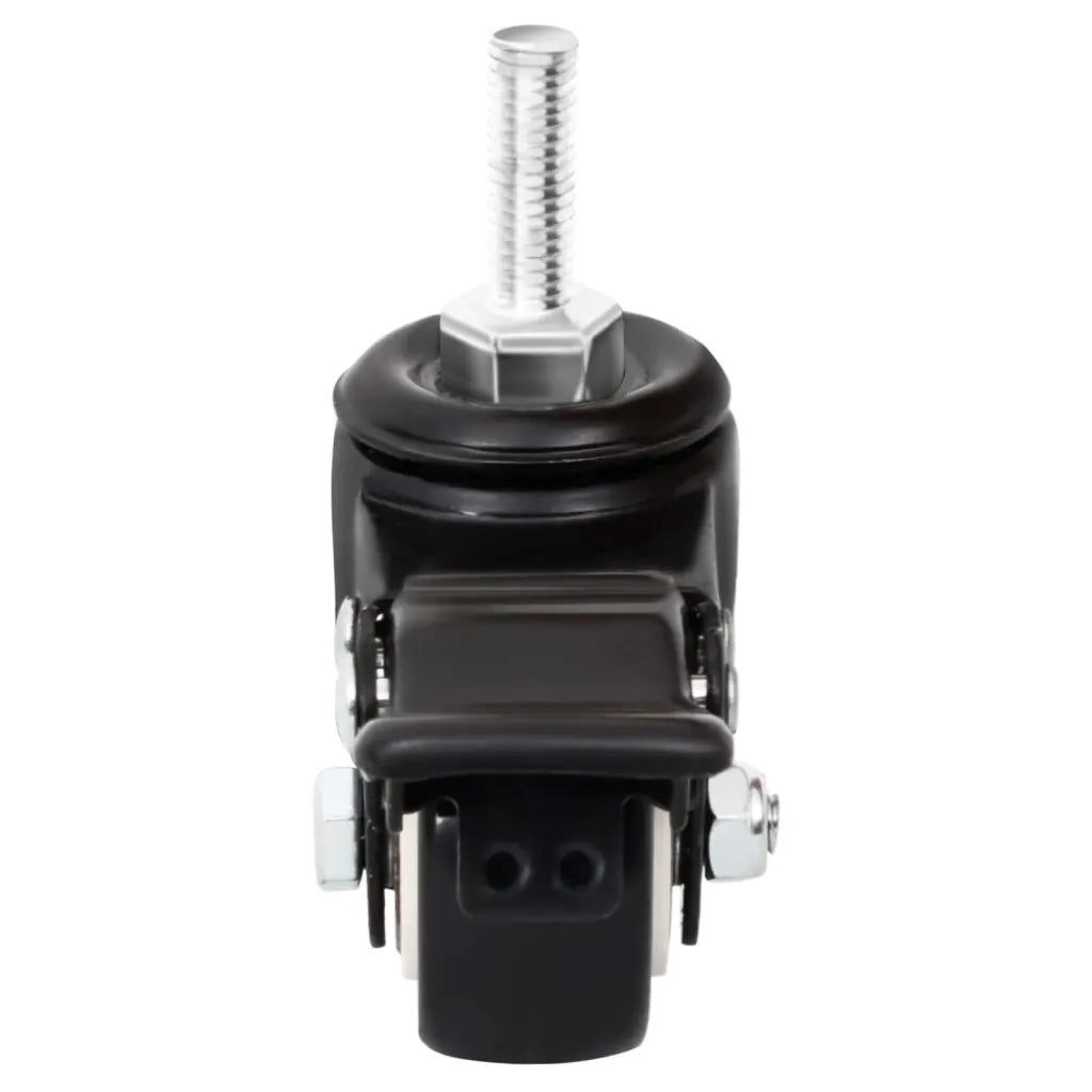 Ruote per Fioriera 4 pz-Ruote per Supporto per Piante Nere 8x3,5x8 cm Ferro