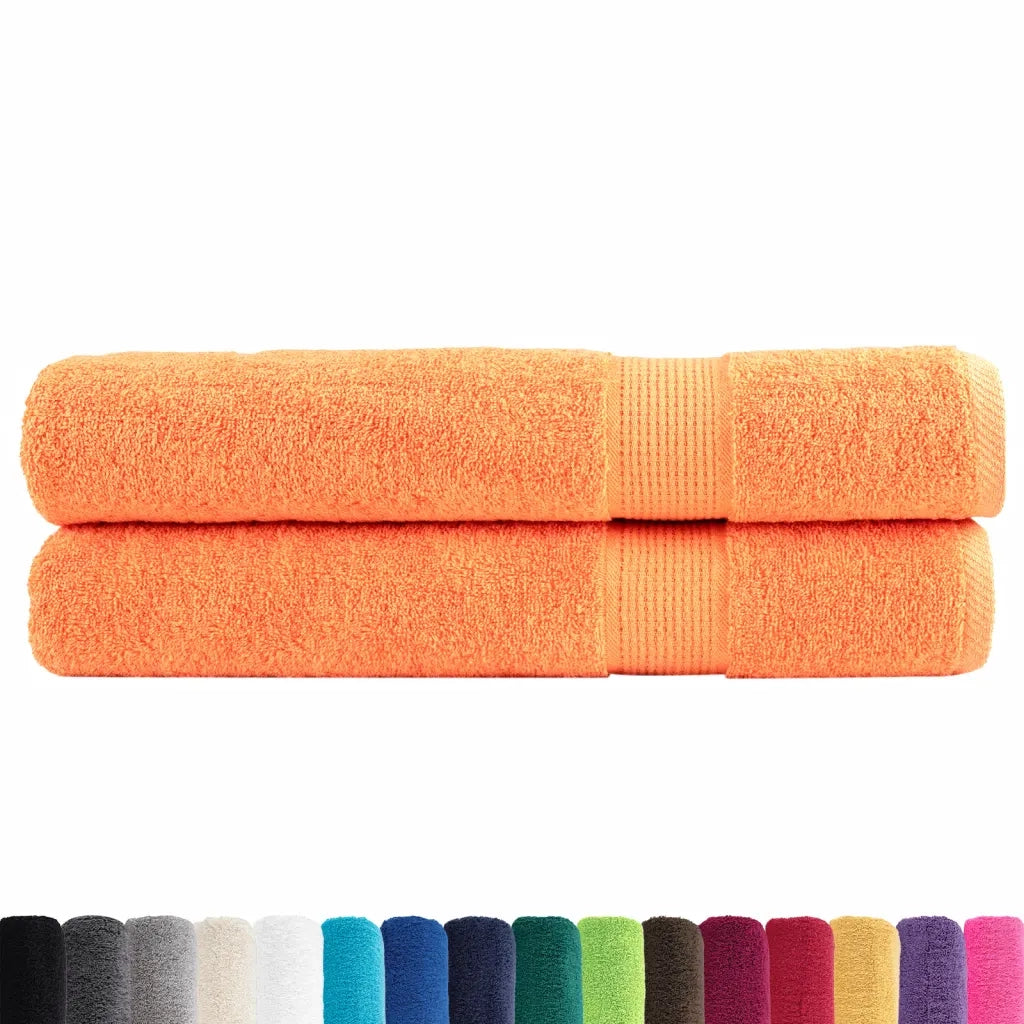 vidaXL Asciugamani SOLUND 2 pz Arancione 100x200 cm 600 g/m²