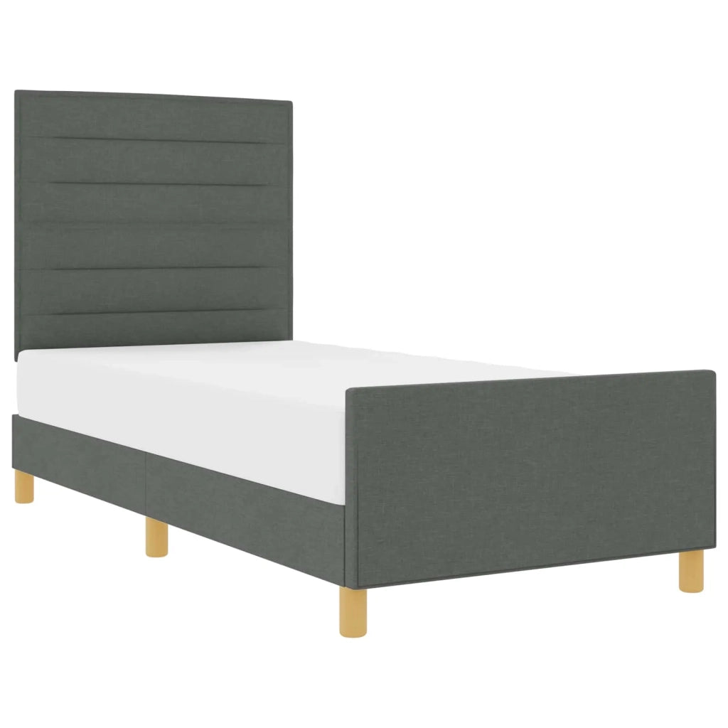 Struttura del letto Grigio scuro 100 x 200 cm Tessuto 3344628