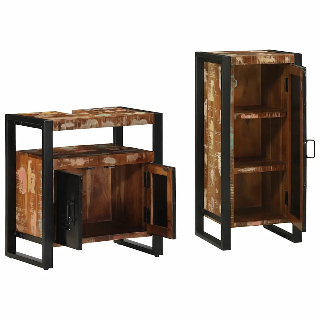 Set di mobili per il bagno 2 pcs Legno Recuperato Massello 3305609