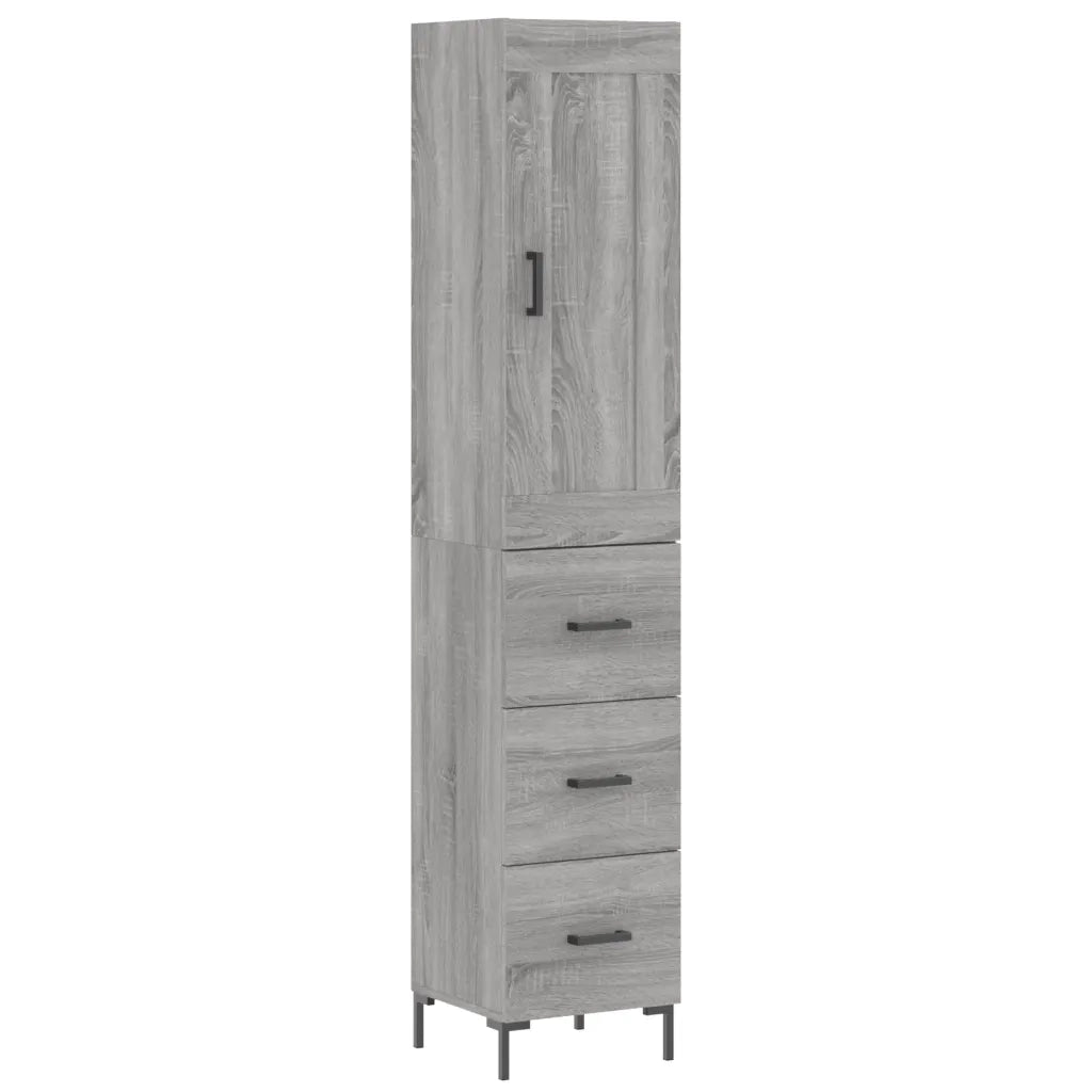 Credenza-Buffet-Armadio da cucina Grigio Sonoma 34,5x34x180 cm in Legno Multistrato 480501
