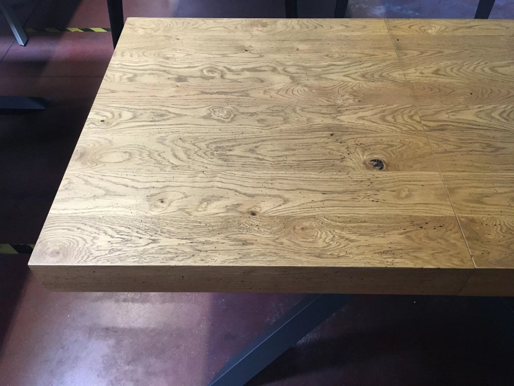 Tavolo  big table impiallacciato legno rovere nodato  l.160 p.90 h.78 (aperto260cm) (1650) - Mobili 2G