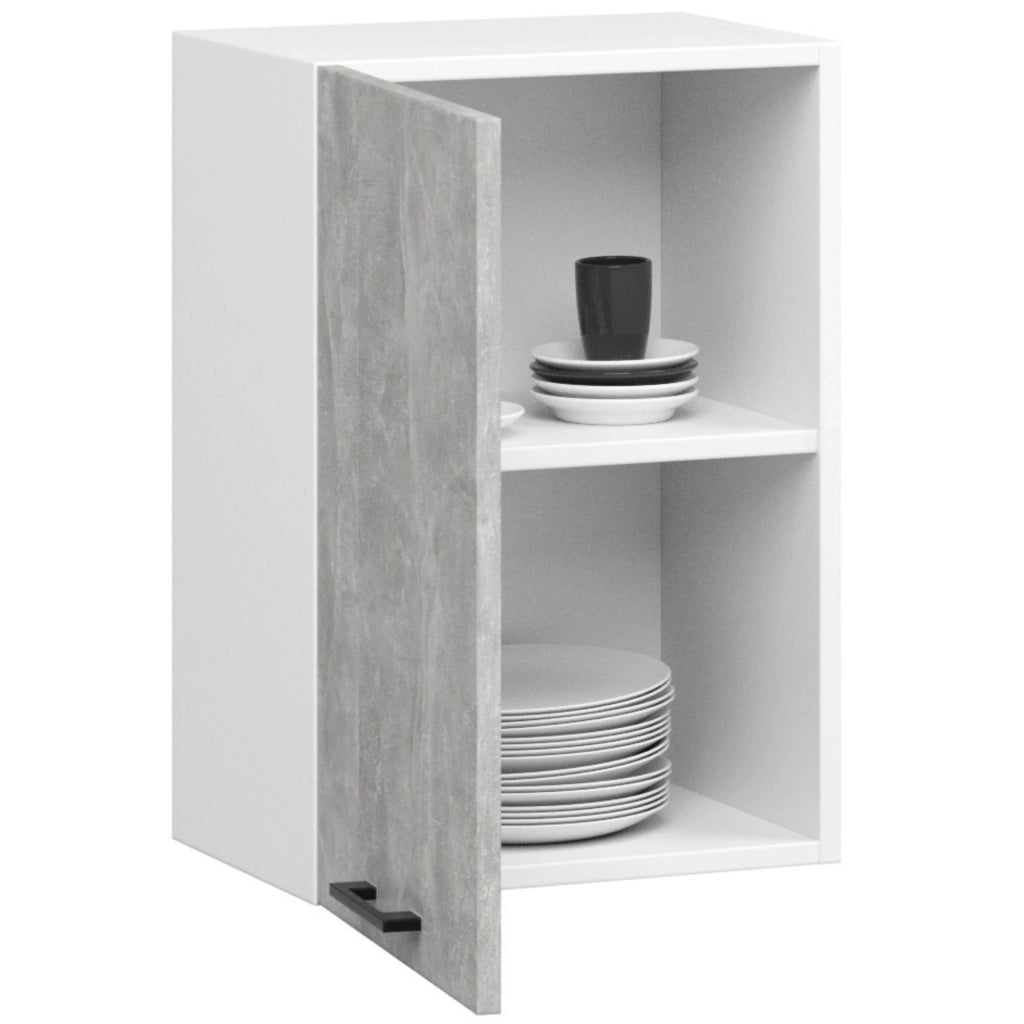 Mobile da cucina pensile sistema AKORD OLIWIA Bianco 50 cm 1 anta inserto frontale Cemento 50x30x58 cm