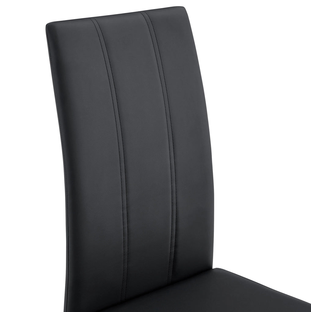 Sedia da Pranzo Nera in PU con Struttura in Metallo – Design Moderno ed Ergonomico