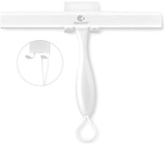 Douchewisser in Silicone con Supporto 27,9cm, Douchewisser Ergonomico Anti-Ruggine in Silicone con Struttura in Acciaio Inossidabile per la Pulizia della Porta Doccia, Specchio e Finestre.
