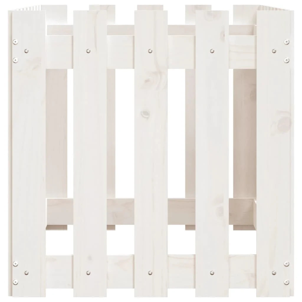 Fioriera rialzata per piante fiori terrazza giardino design del giardino con recinzione 100 x 50 x 50 cm pino bianco massiccio 02_0039788