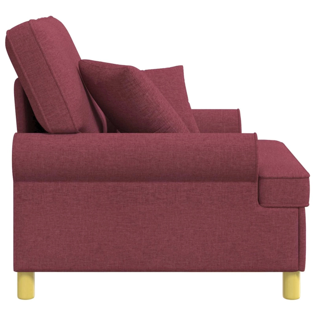 Poltrona XL con Cuscini Rosso Vino Tessuto 42043486