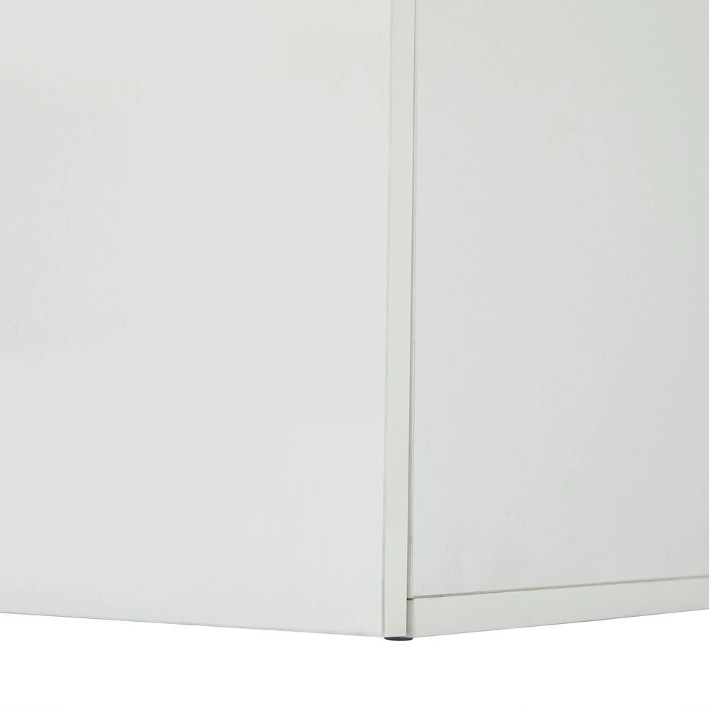 Vetrina con Illuminazione LED ¨C MINIMAL ¨C Bianco Lucido, 1 Ripiano in Vetro, 45x35x160 cm