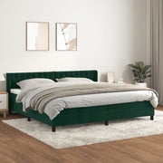 Giroletto a Molle con Materasso Verde Scuro 200x200 cm Velluto 3131162