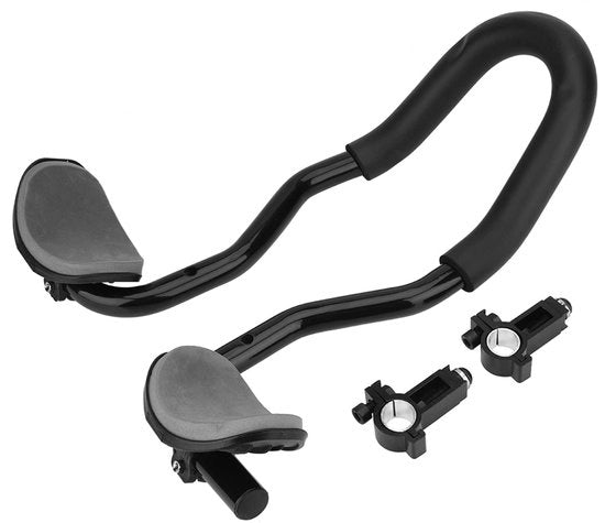 Sostegno del manubrio per bicicletta - Aerodinamico - Sostegno del braccio per bicicletta - Sostegno del manubrio - Lunghezza 40 cm - Sostegno per bicicletta - Materiale: plastica/alleggerimento di alluminio - Ideale per triatleti