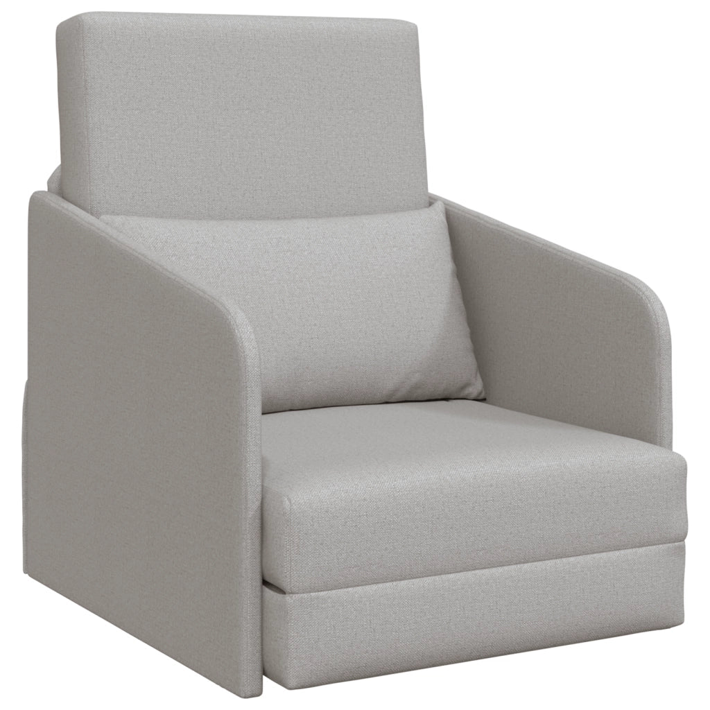 Divano Letto a Terra 2-in-1 Grigio Nuvola 65x80x83 cm Tessuto