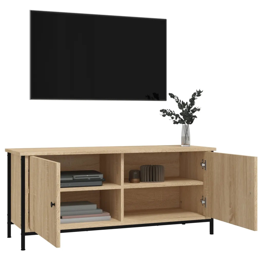 Mobile TV con Ante Rovere Sonoma 102x35x45 cm Legno Multistrato 826291
