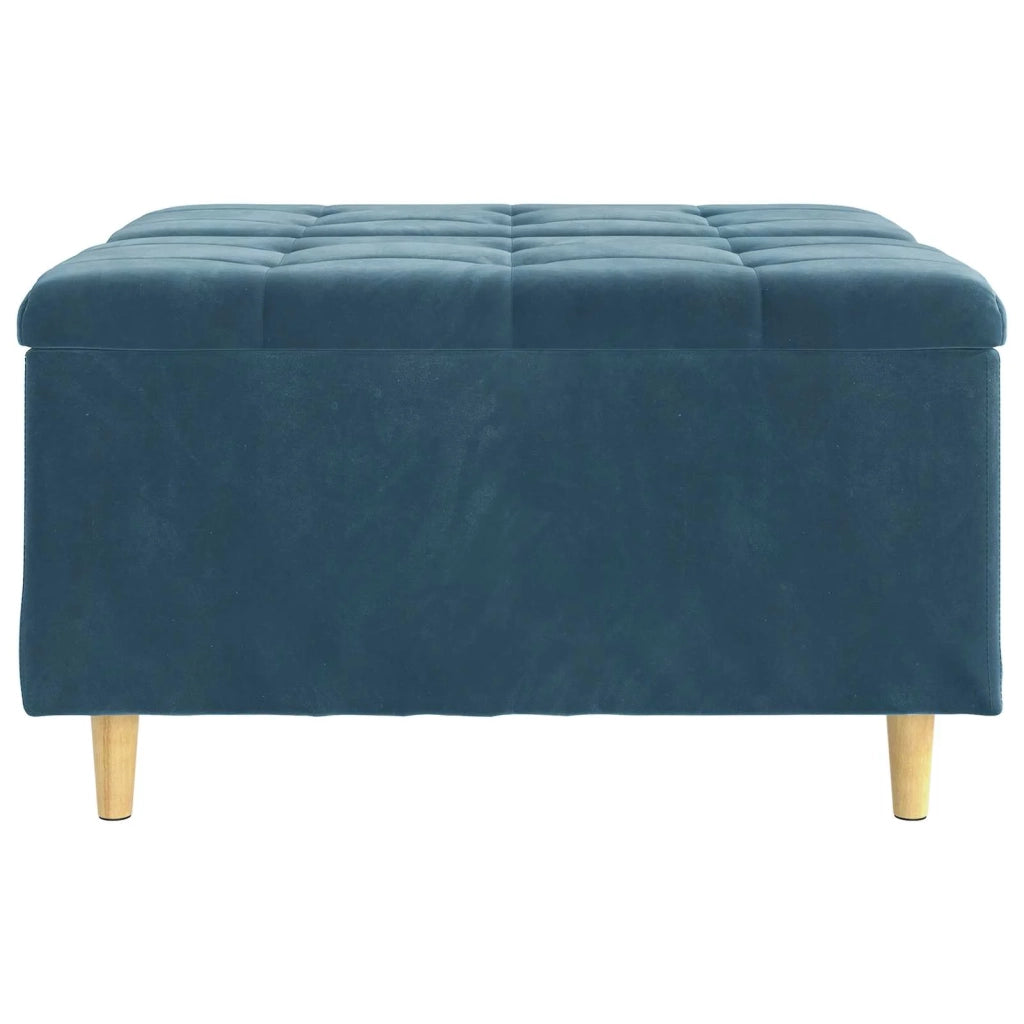 Pouf contenitore con cuscino Blu 80 x 80 x 45 cm Velluto