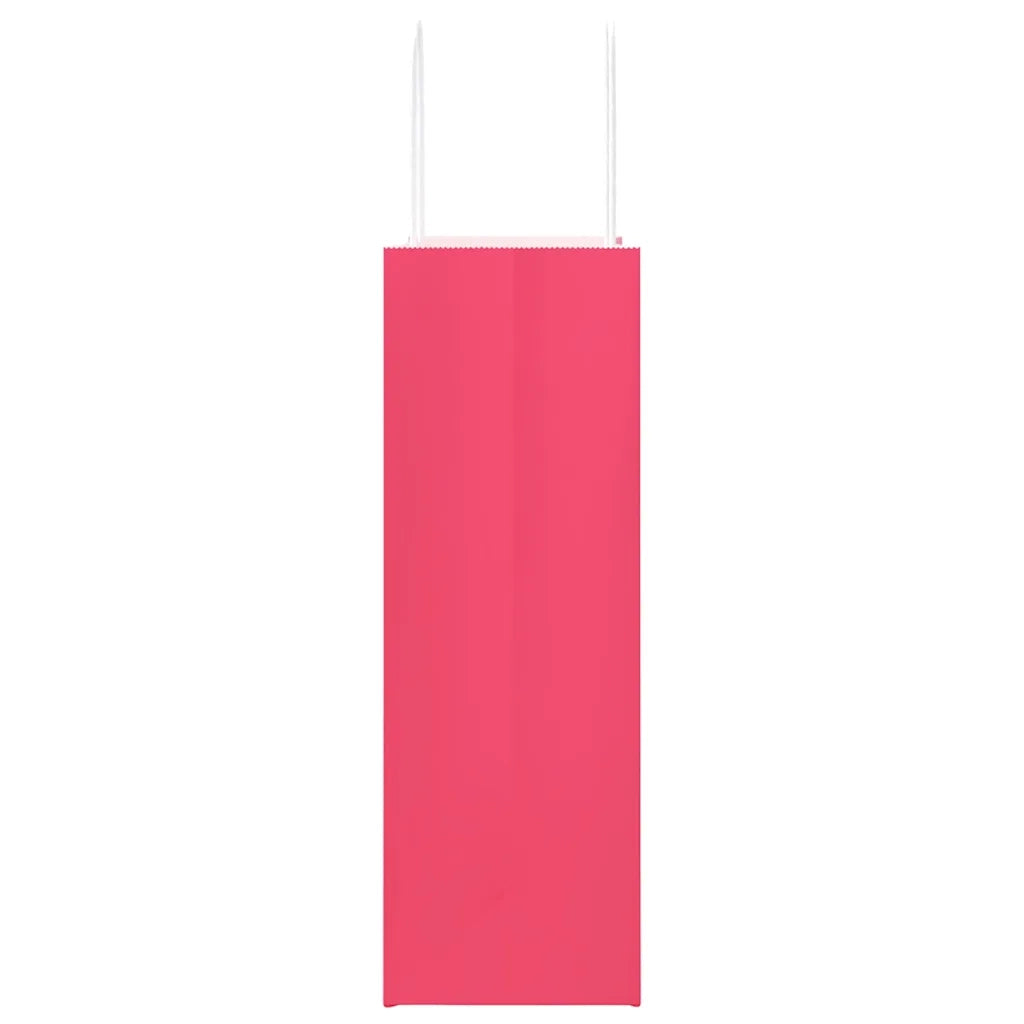 Sacchetti di Carta 50 pz con Manici Rosa 26x12x35 cm