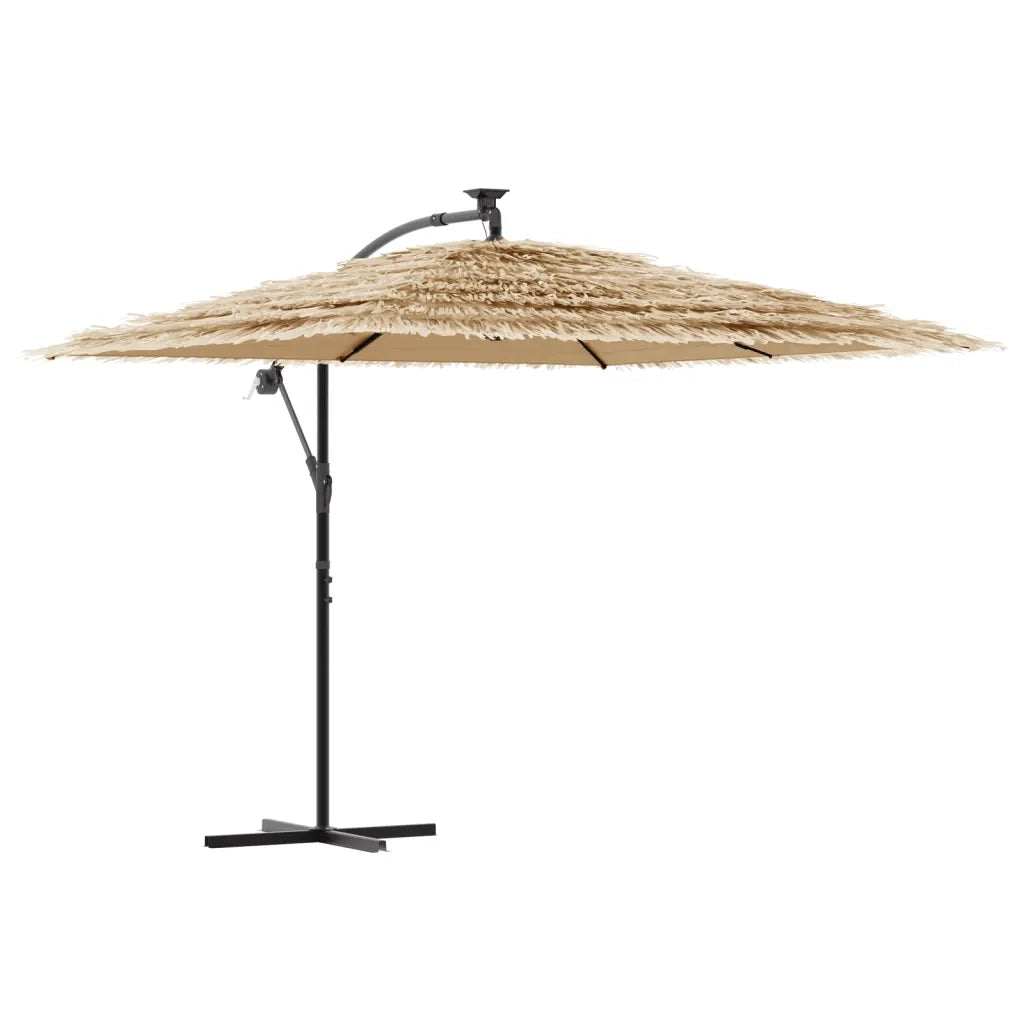 Ombrellone Giardino-Ombrello da Balcone con Palo in Acciaio Marrone 269x269x235 cm