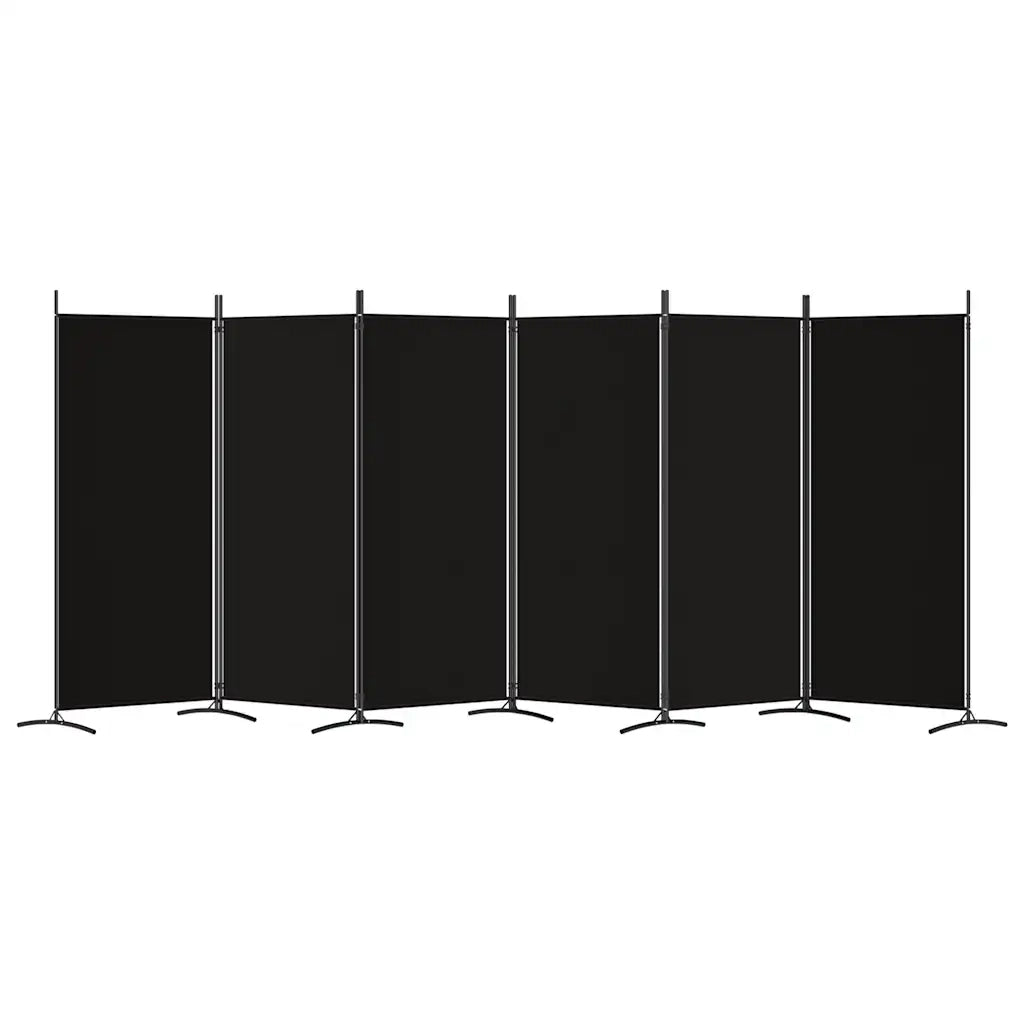 Divisorio a 6 Pannelli Nero 520x180 cm in Tessuto 350273