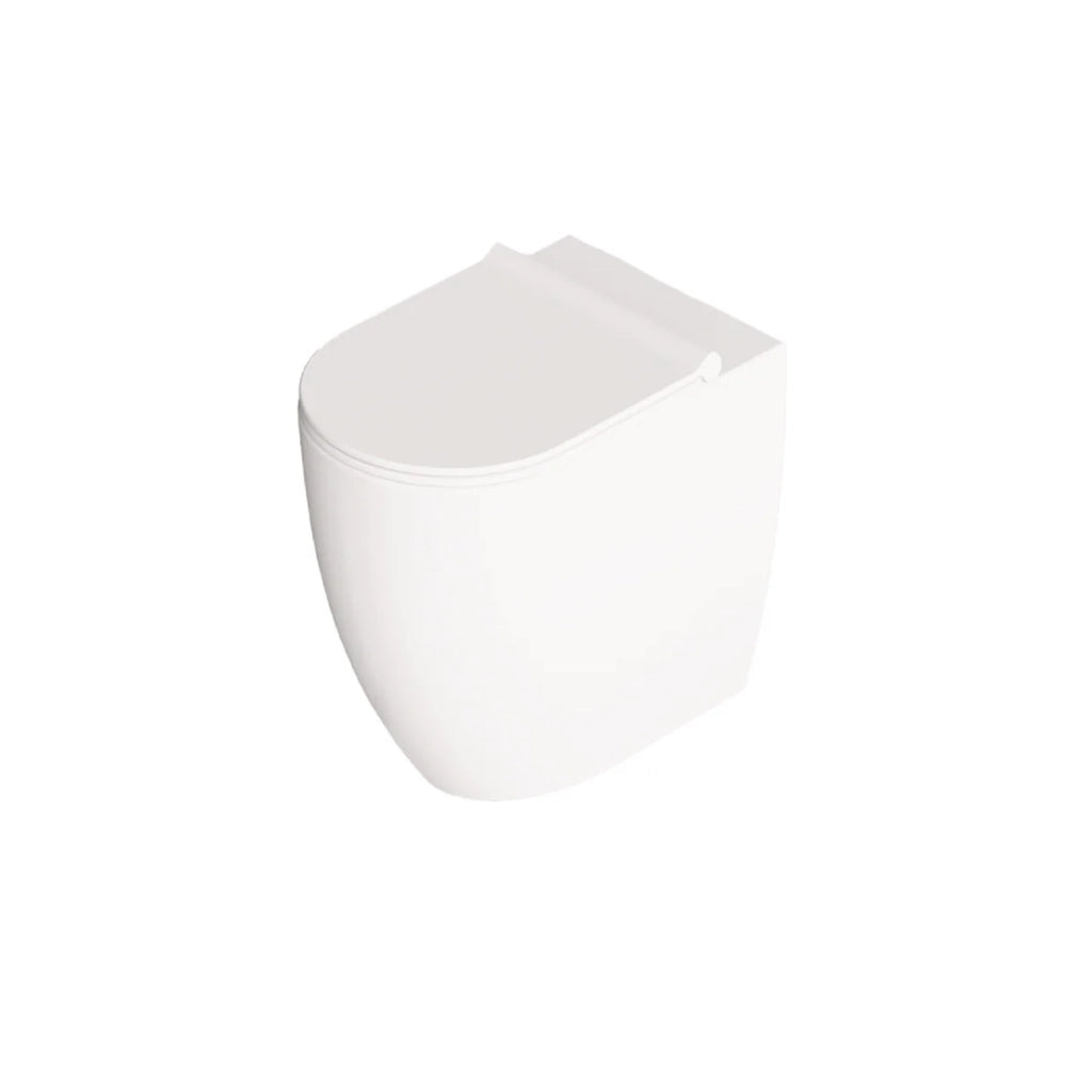 Coppia Di Sanitari Alice Ceramica Da Terra Filo Muro Senza Brida Bianco Opaco "Form"