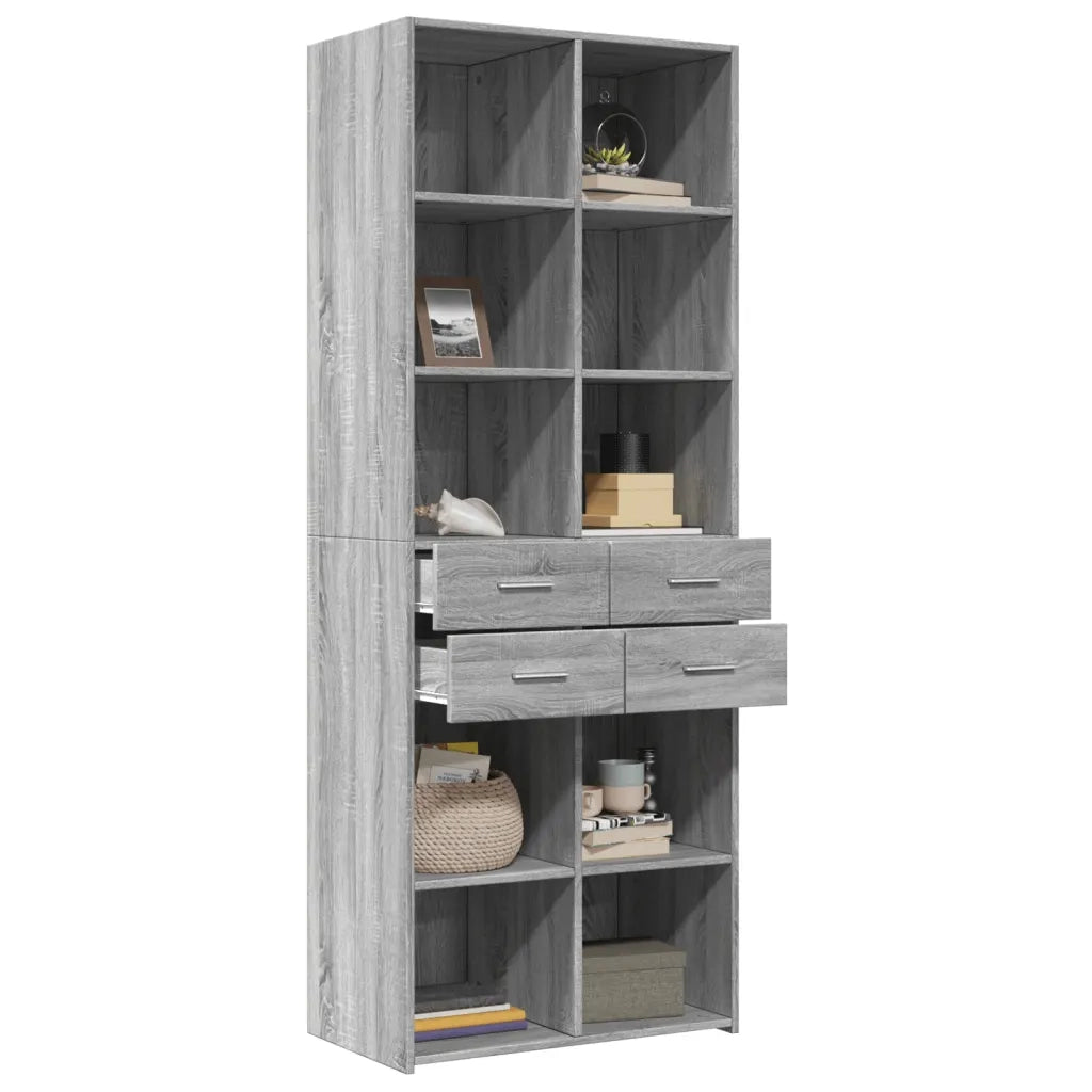 Credenza | Madia | Buffet da pranzo | Armadio da pranzo Grigio Sonoma 70x42,5x185 cm in Legno Multistrato