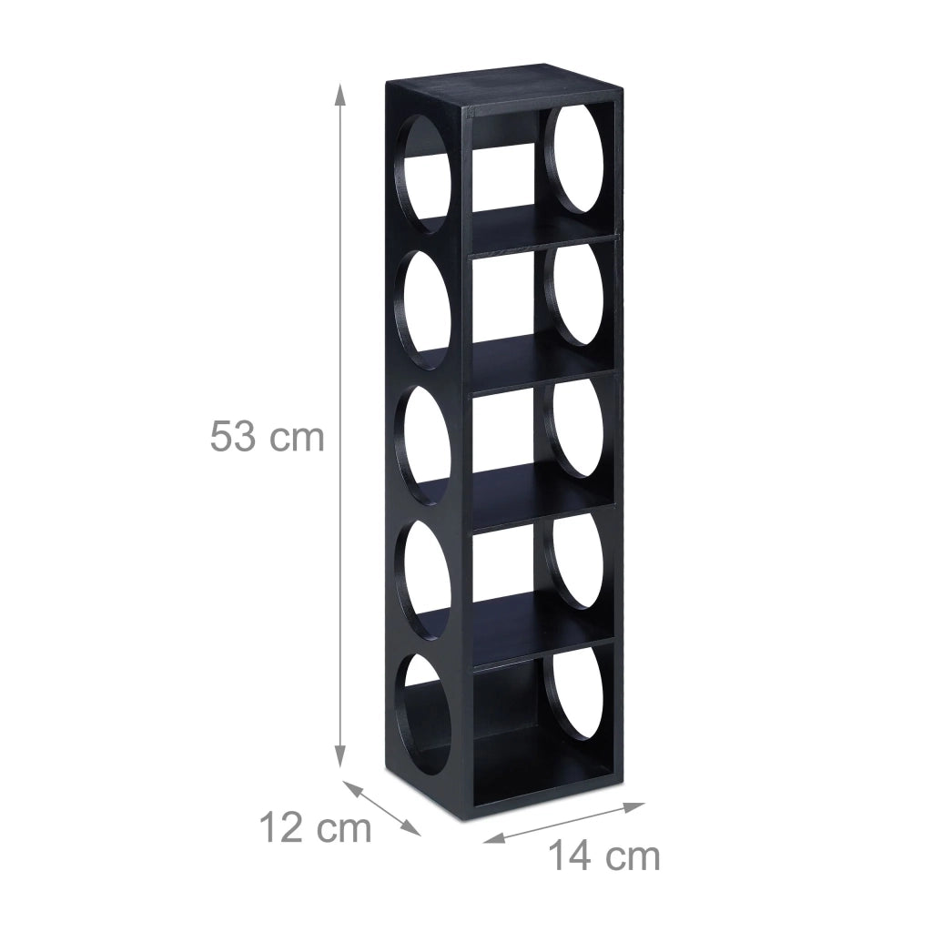 Set di 2 scaffali per vini dal design elegante 60 x 20 x 20 cm in bambù nero 13_0013484