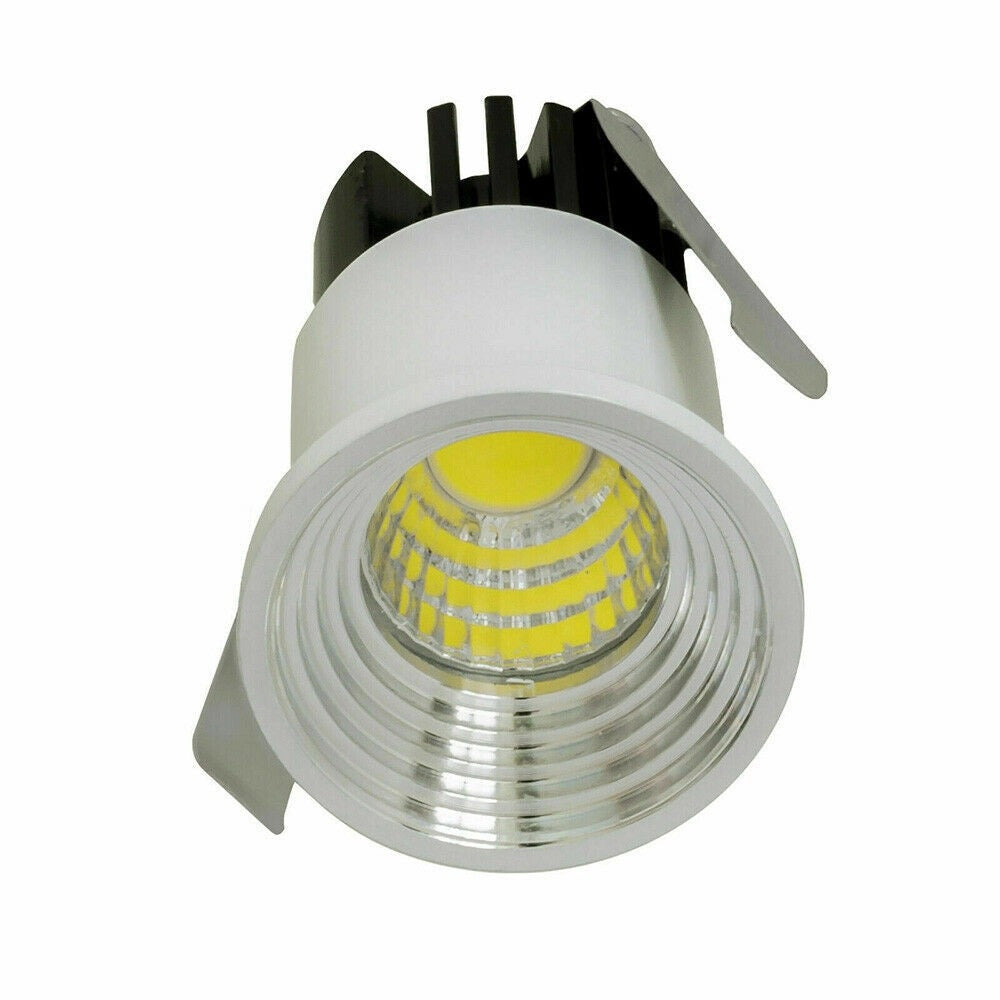 Trade Shop - Faretto Cob Incasso 3 W Mini Punto Luce Bordo Bianco Luce Calda Fredda Naturale -