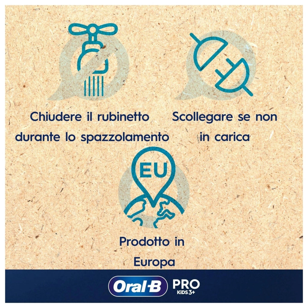 Oral-B Vitality Pro Kids Spiderman Bambino Spazzolino rotante-oscillante Blu, Rosso
