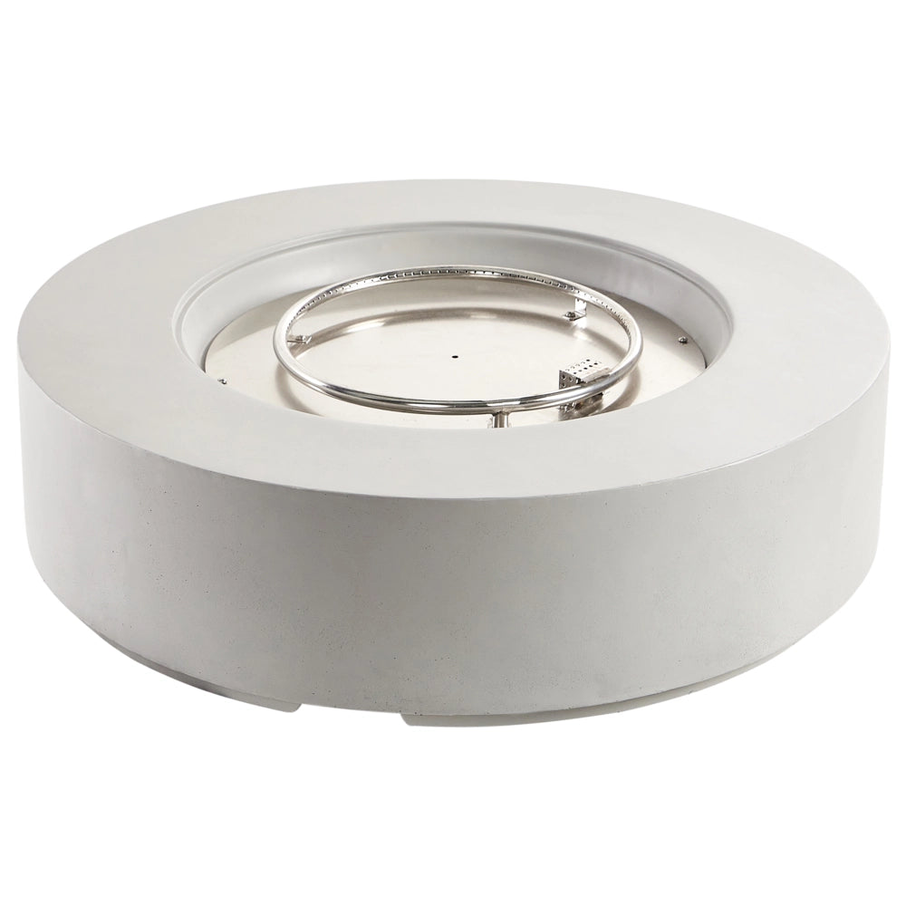 Focolare grigio chiaro 107 x 30 cm GRC Riscaldatore per patio rotondo Accessorio per giardino e patio