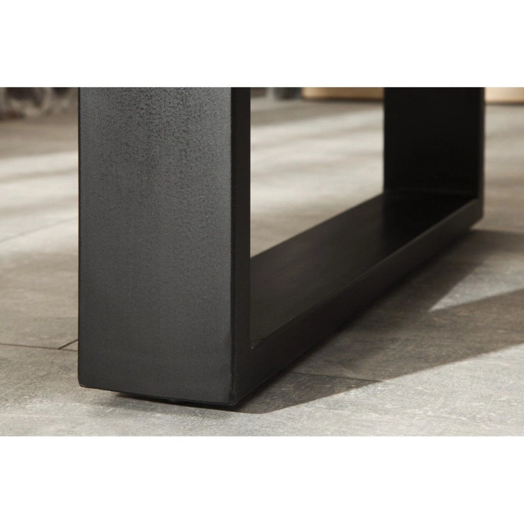Tavolo da pranzo LODEN 160 cm – Piano in legno massello di mango e gambe in metallo nero