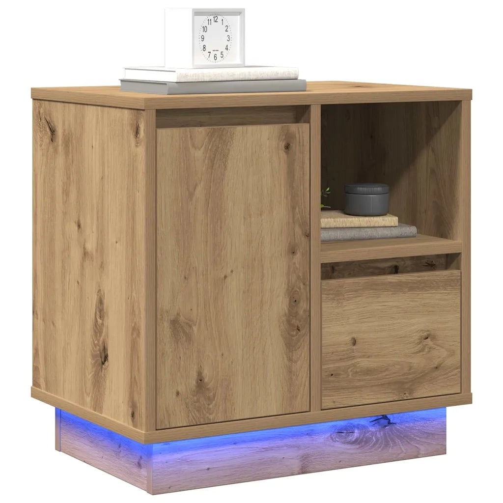 Set di 2 Comodini | Armadio da Notte | Mobiletto da notte Rovere artigianale 50 x 34,5 x 50 cm.