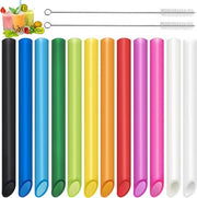Riciclabili Stuzzicherini per Bubble Tea - 12 pezzi con pennelli di pulizia - punta colorata - plastica spessa - smoothies milkshakes - adatti a tutti i tipi - 13 mm x 255 cm