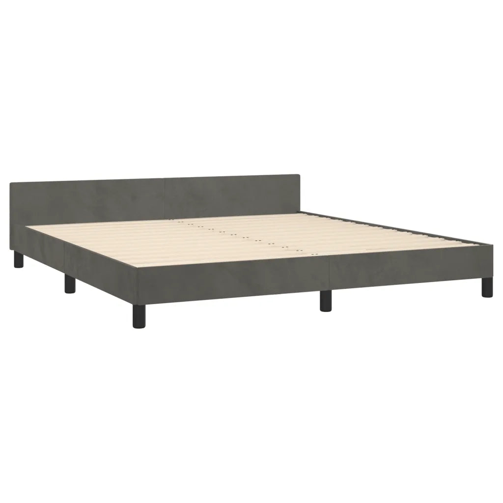 Giroletto senza Materasso-Struttura Letto Grigio Scuro 160x200 cm Velluto 585257