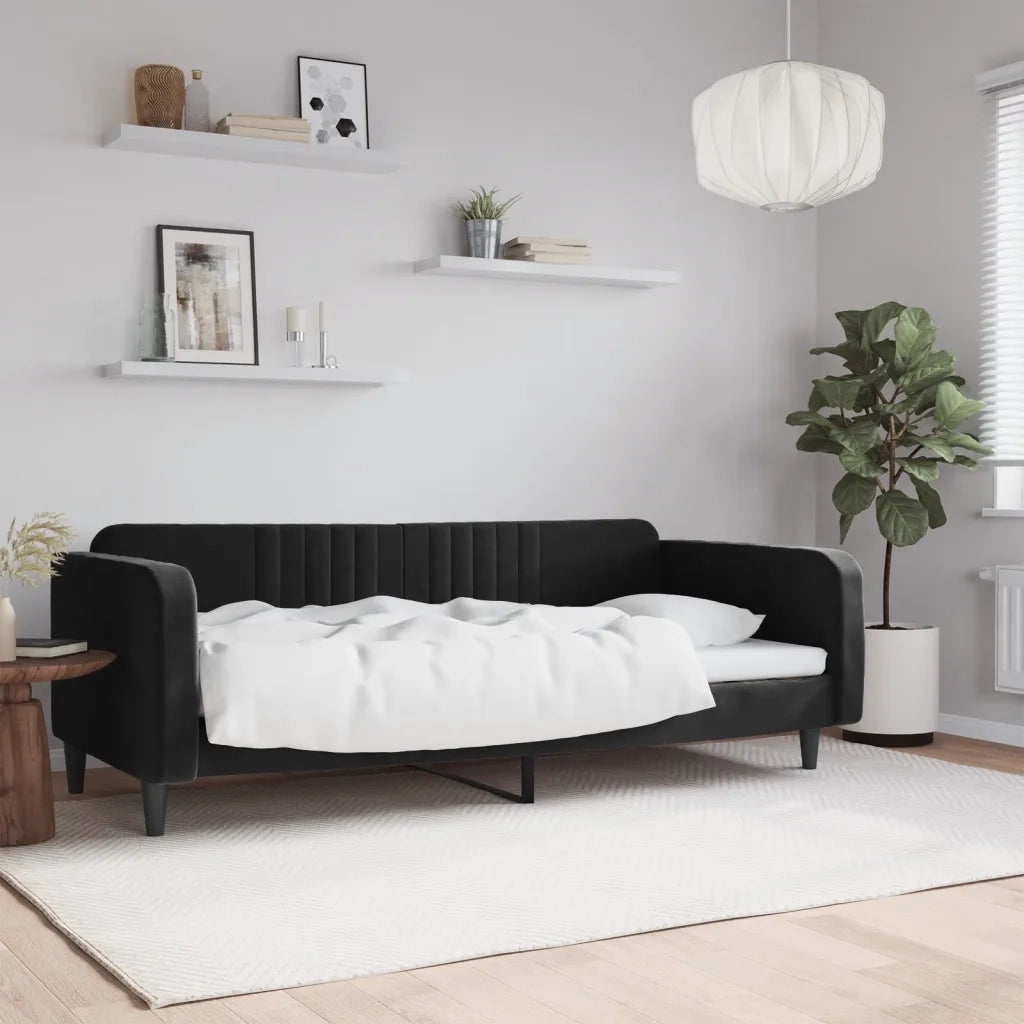 Letto da Giorno Nero 90x190 cm in Vellutocod mxl 94652