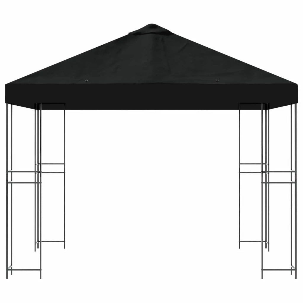 Gazebo 3 x 3 m Nero Poliestere e Acciaio 190 900334