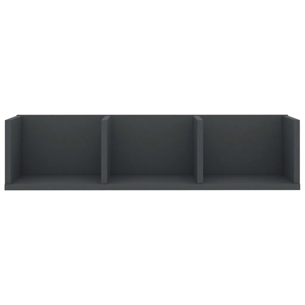 Scaffale Porta CD a Parete Grigio 75x18x18 cm in Truciolato cod mxl 33740
