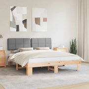 Letto con Testiera Rivestita Grigio chiaro 200 x 200 cm