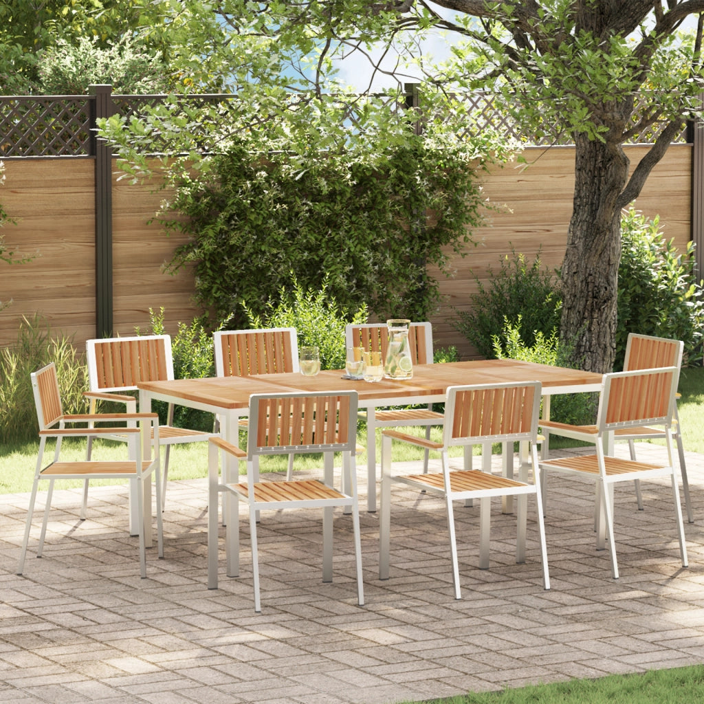 Set da Pranzo da Giardino  9 Pezzi in Teak Massello