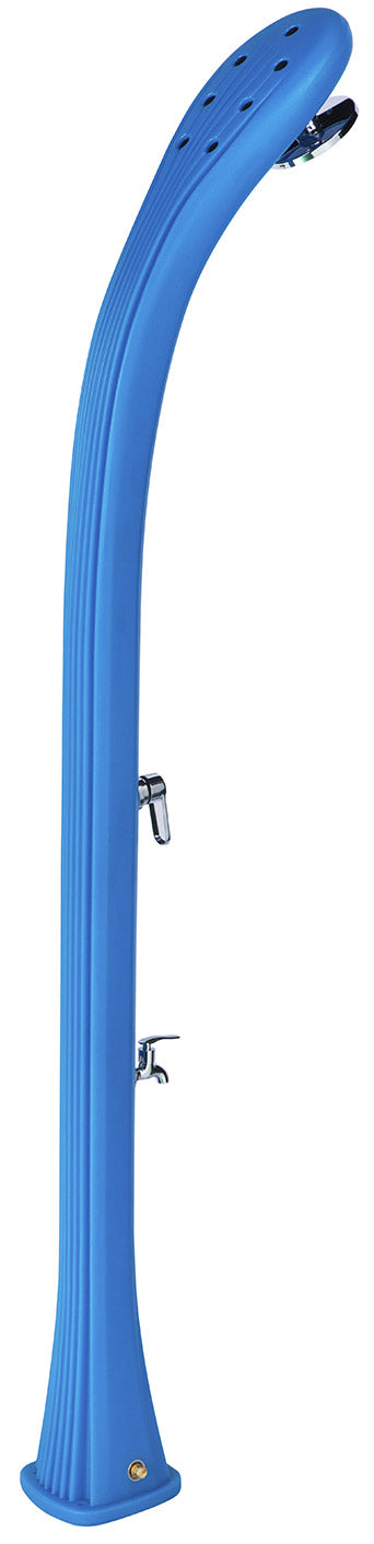 Doccia Solare da Giardino 28L Miscelatore e Lavapiedi Blu