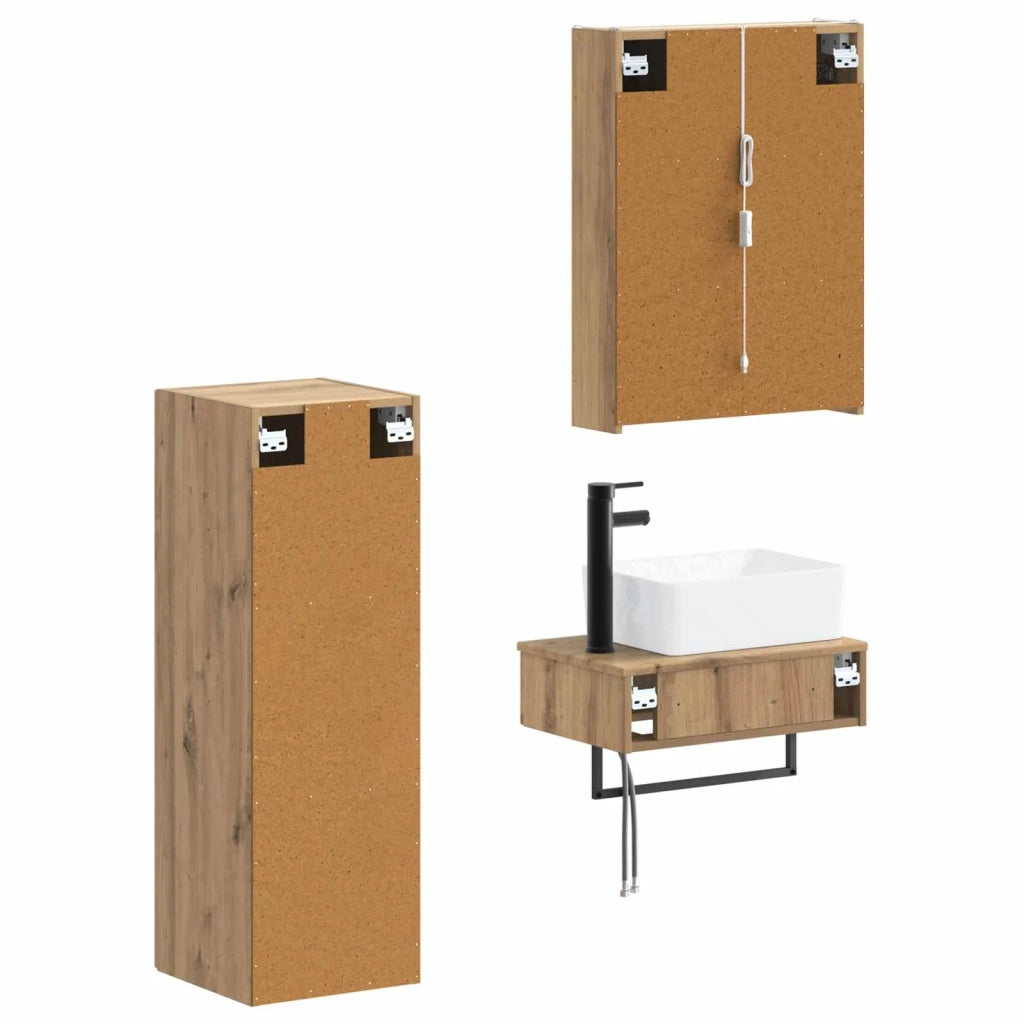 Set di mobili per il bagno 4 pcs Rovere Artigianale 3407406