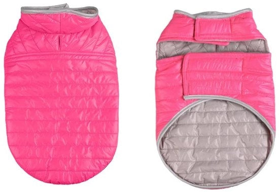 Giacca per cani impermeabile - Riutilizzabile - Adattabile - Strisce riflettenti per la sicurezza - Foderata con cotone leggero - Adatta per cani di piccola e media taglia - Abbigliamento per cani