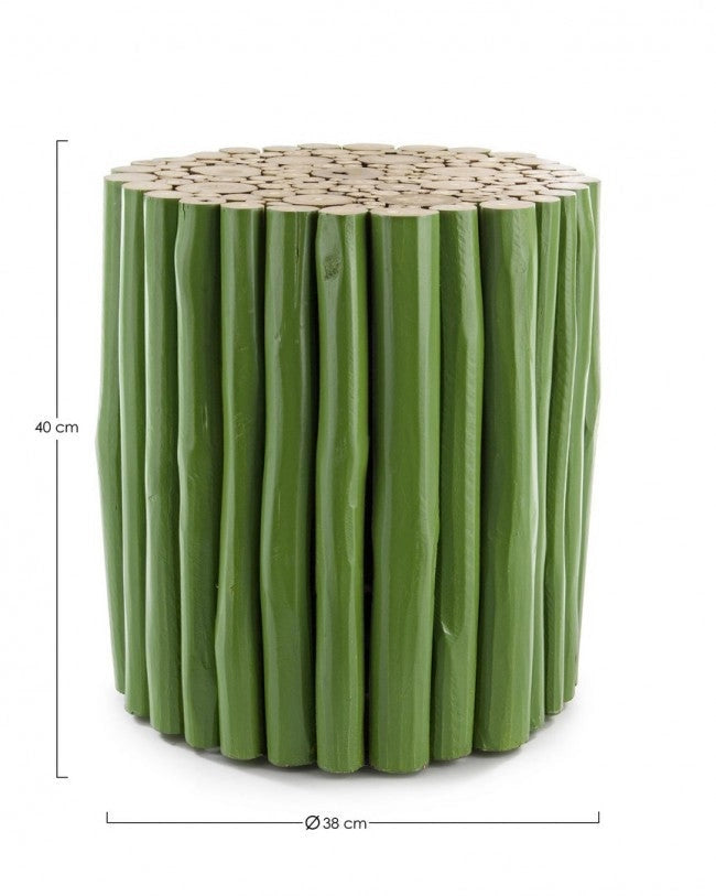 Tavolino 38x38x40 cm Guadalupe in Legno Verde