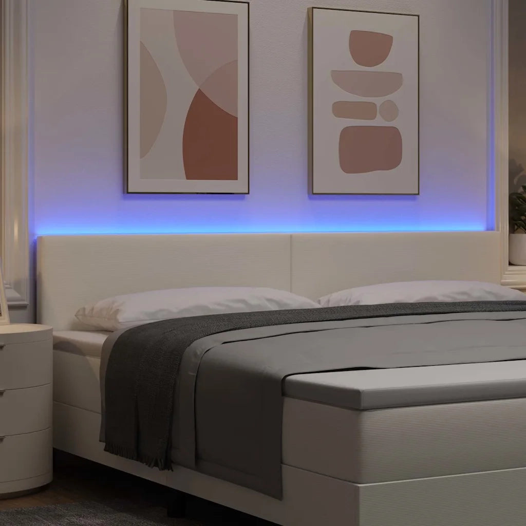 Testiera LED con strisce LED Crema 200 cm Tessuto in Cords 3338039