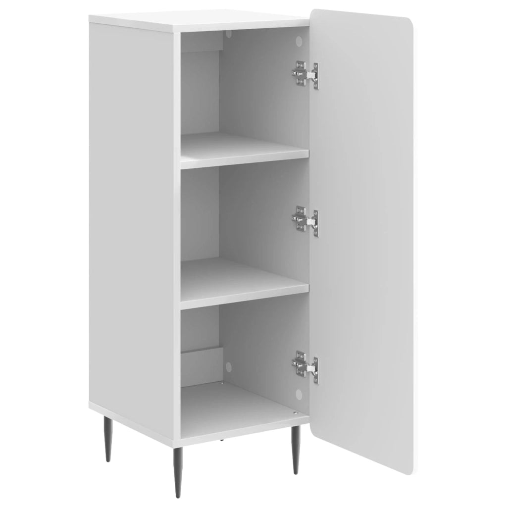 Credenza Bianco Lucido 34,5 x 33 x 92 cm Legno ingegnerizzato